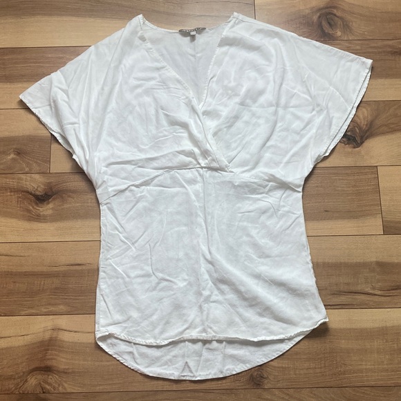 Athleta White Cross Front Luxe Wrap Kaftan - Picture 2 of 9